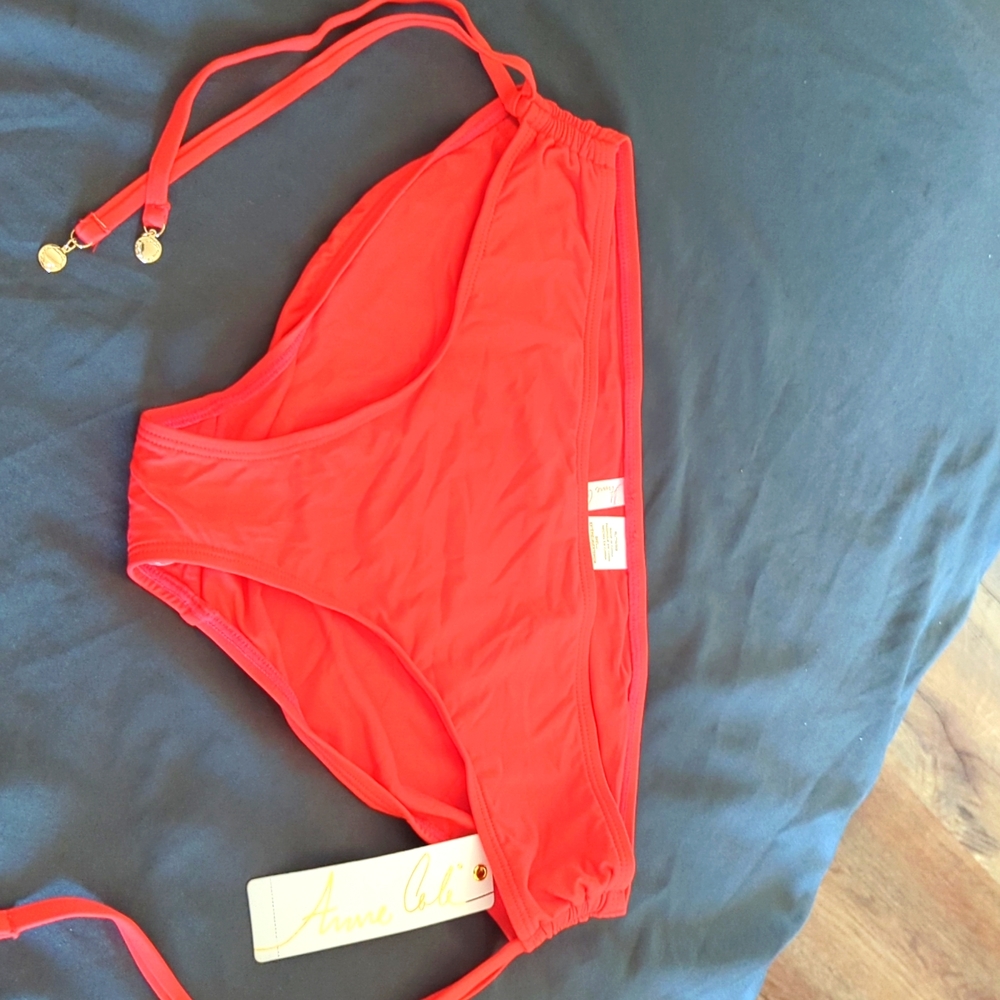 Anne Cole side tie   bikini bottom coral